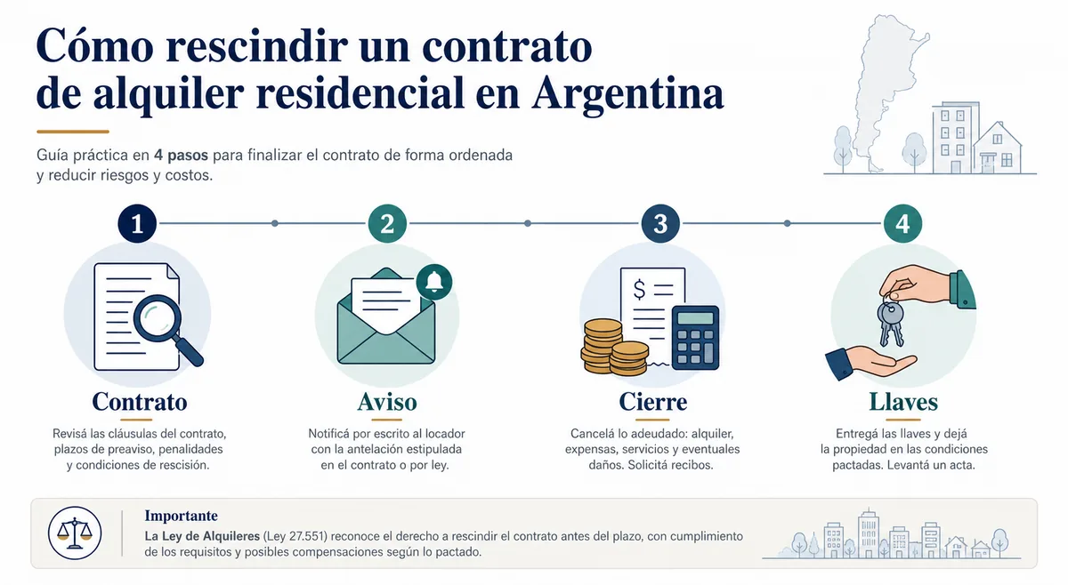 Guía para rescindir un contrato de alquiler en Argentina